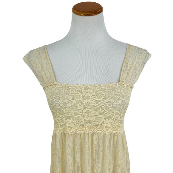 NWT Free People Cream Sheer Lace Romantic Boho Maxi Dress - Picture 8 of 16